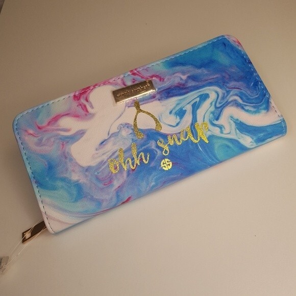 Simply Southern Blue Wishbone Marble Wallet - Picture 3 of 10